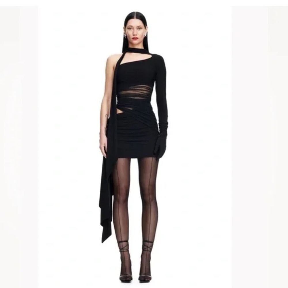 Mugler x H&M Designer Stylish Black One-Shoulder Dress